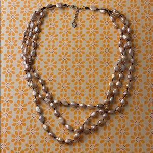 Vintage layered pink pearl necklace